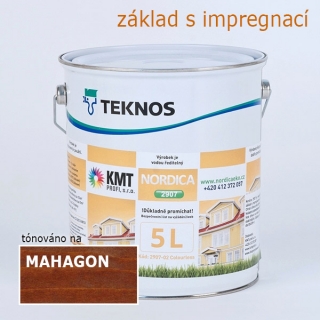 Teknos základ 2907 tónovaný Mahagon 9012 na dřevo 5,00 L