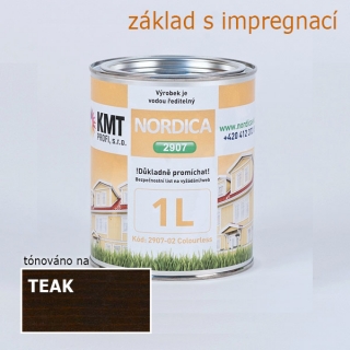 Teknos základ 2907 tónovaný Teak 9016 na dřevo 1,00 L