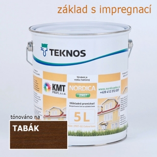 Teknos základ 2907 tónovaný Tabák 9015 na dřevo 5,00 L