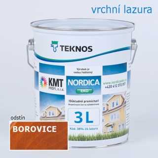 Teknos Nordica Eko Borovice lazura na dřevo 3,00 L