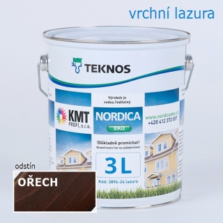 Teknos Nordica Eko Ořech lazura na dřevo 3,00 L