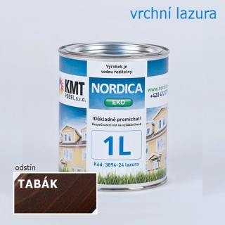 Teknos Nordica Eko Tabák lazura na dřevo 1,00 L