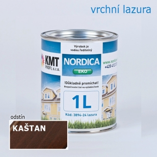Teknos Nordica Eko Kaštan lazura na dřevo 1,00 L