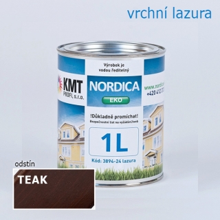 Teknos Nordica Eko Teak lazura na dřevo 1,00 L