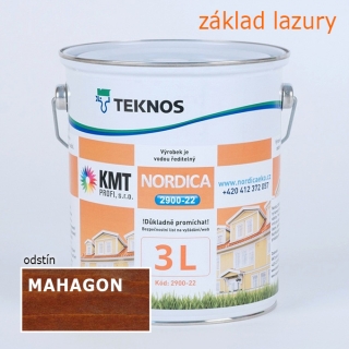 Teknos Nordica 2900-22 základ Mahagon 9012 na dřevo 3,00 L