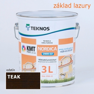 Teknos Nordica 2900-22 základ Teak 9016 na dřevo 3,00 L