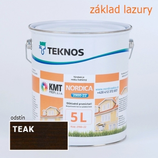 Teknos Nordica 2900-22 základ Teak 9016 na dřevo 5,00 L