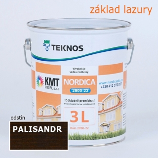Teknos Nordica 2900-22 základ Palisandr 9016 na dřevo 3,00 L