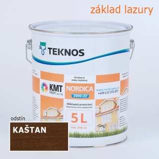 Teknos Nordica 2900-22 základ Kaštan 9015 na dřevo 5,00 L
