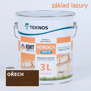 Teknos Nordica 2900-22 základ Ořech 9015 na dřevo 3,00 L