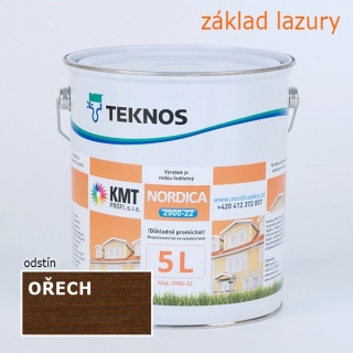 Teknos Nordica 2900-22 základ Ořech 9015 na dřevo 5,00 L