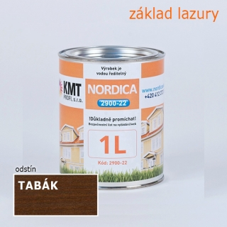 Teknos Nordica 2900-22 základ Tabák 9015 na dřevo 1,00 L